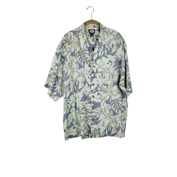 Tommy Bahama Linen Hawaiian Shirt Tropical Floral Short Sleeve Mens Size XL - Picture 1 of 7